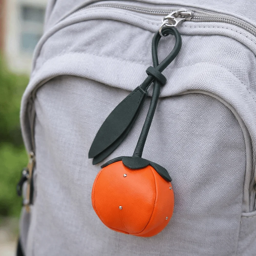 

Изысканная кожаная сумка с хурмой, очаровательная форма фруктов, виноград, модная сумка, подвеска, элегантный милый подвесной брелок для украшения