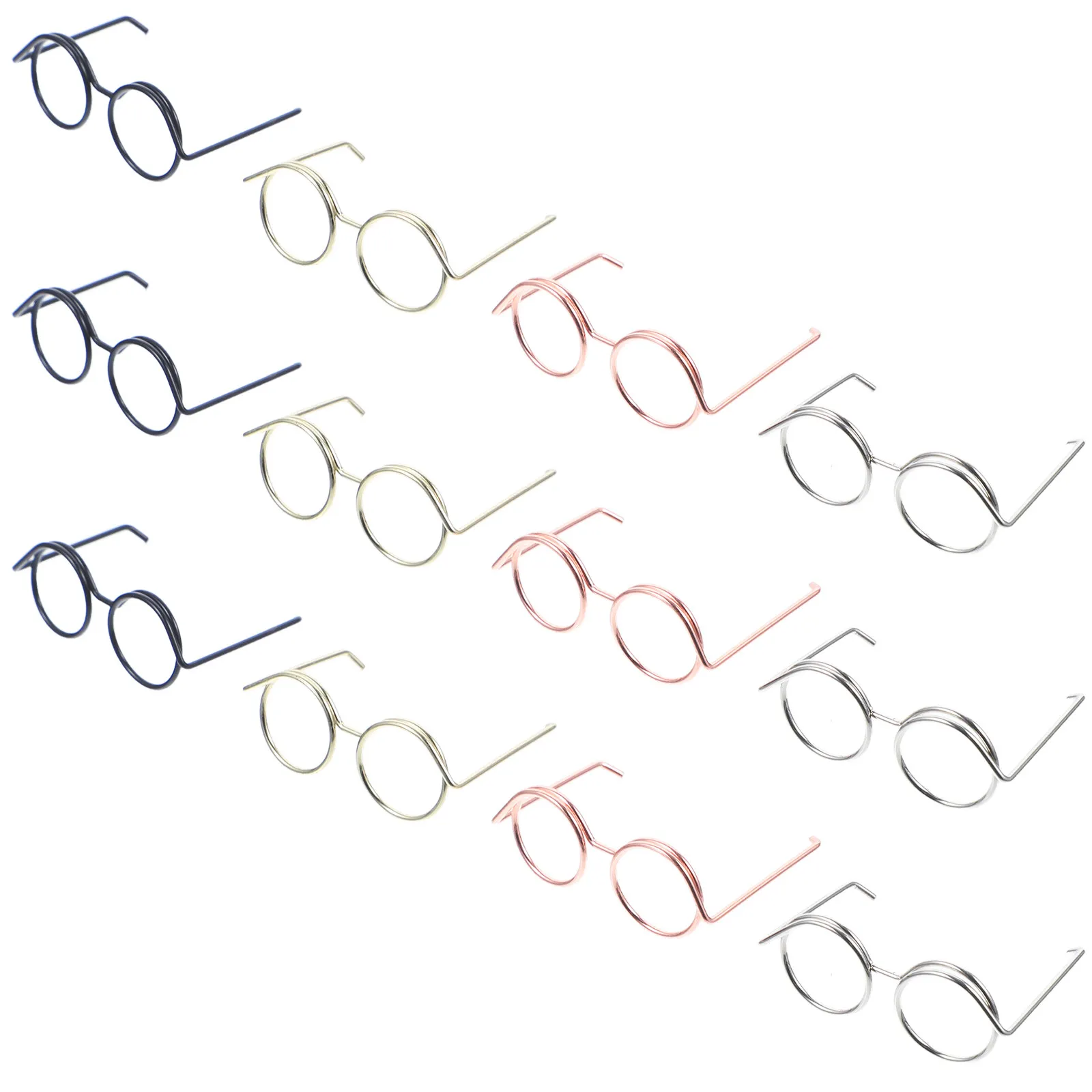 20pcs Mini Glasses for Eyeglasses Tiny Metal Frame Dress Up Accessories Kids DIY Playset Fashion Eyewear Props