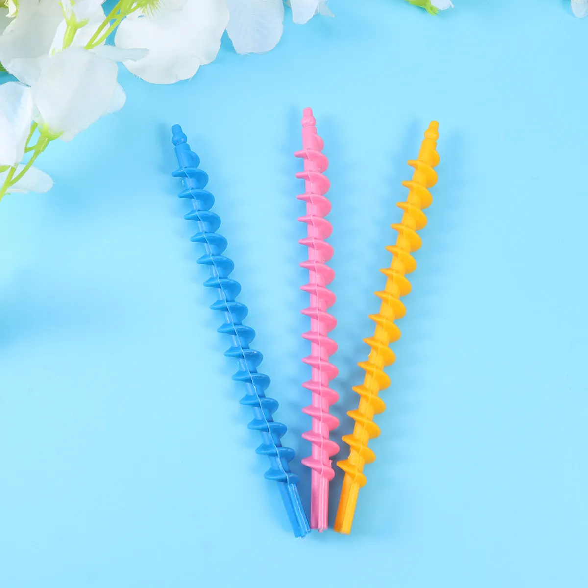 2Sets Plastic Spiral Hair Curling Rods Root Lift Curling Sticks for Voluminous Hairstyle Fast Styling Curler Woman Hair Tool