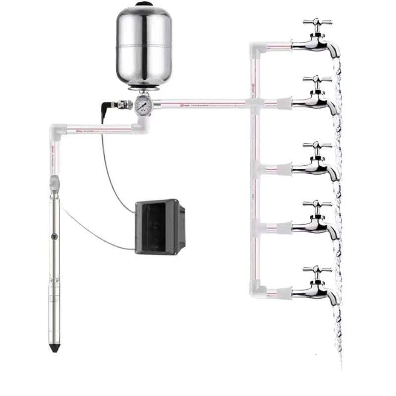 Intelligent frequency conversion constant pressure deep well pump automatic start and stop energy saving 220V high head
