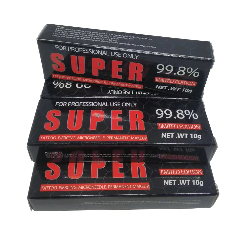 

New 99.8% Black Super Tattoo Cream Before Permanent Makeup Microblading Eyebrow Lips Auxiliary Cream 10g