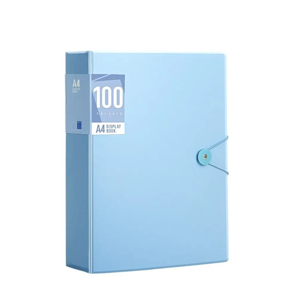20/30/40/60/100Pockets Morandi Color A4 Display Book With Elastic Buckle Large Capacity File Organizer Paper Storage Binder