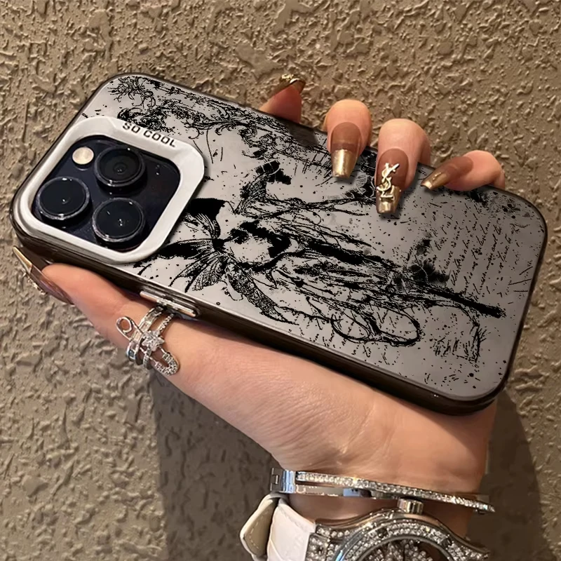 Funda de estilo gótico retro con escultura para iPhone 17 16 15 14 13 12 11 Pro Max Air 16 Plus X XS XR, cubierta trasera mate antigolpes 5