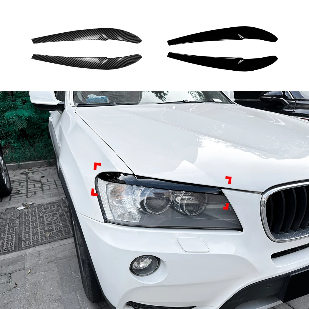 2X Scheinwerferblenden Schwarz Glanz Scheinwerfer Augenlid für BMW X5 E70 08-13