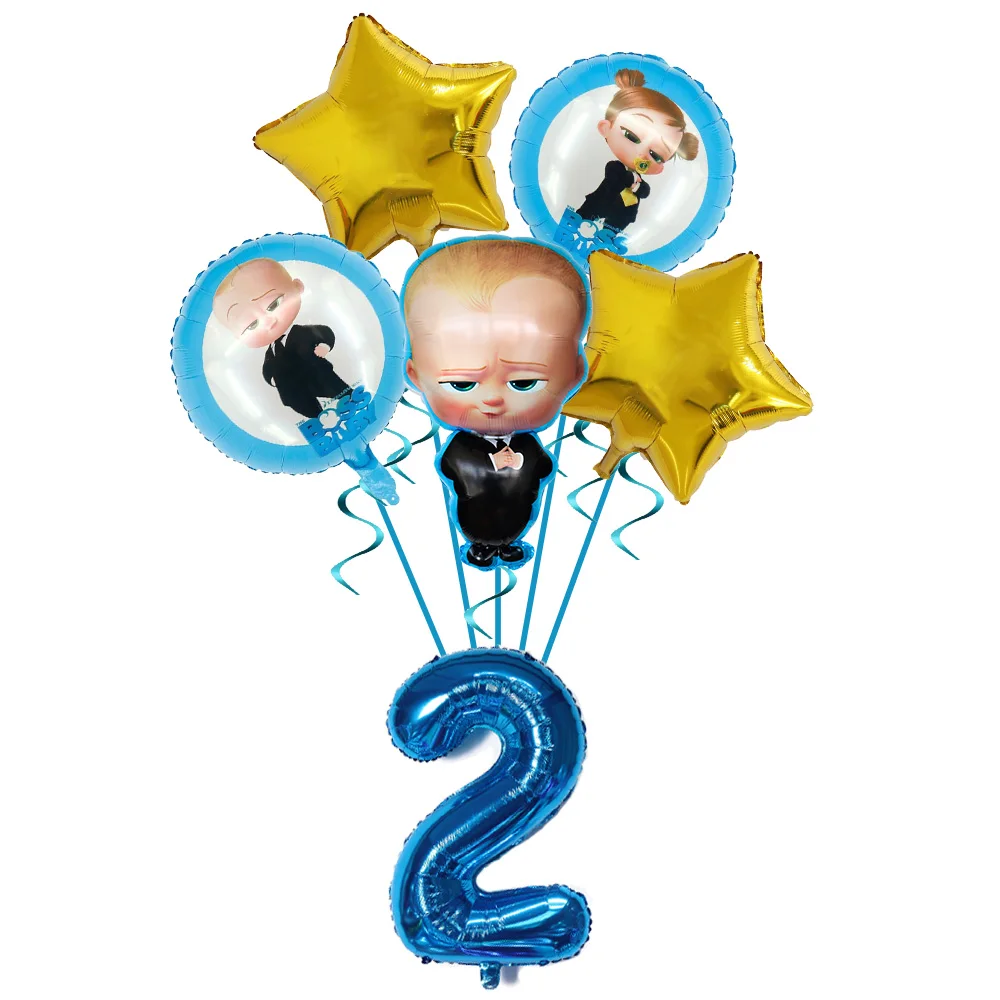 Boss Baby Cartoon Geburtstagsparty Dekorationen Hintergrundbanner Teller Becher Servietten Tischdecke Ballons Jungen Mädchen Party Babyparty – Detail 25