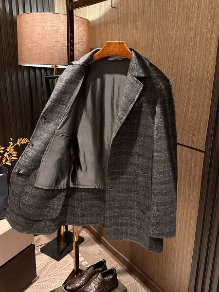 

Мужское шерстяное пальто средней длины Elite Style: новинка весенней коллекции, высокое качество, отложной воротник, легкое, для делового повседневного стиля