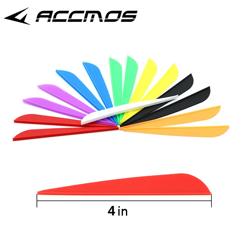 100Pcs 4inch Arrow Vanes Archery TPU Arrow Feather Accessories DIY Archery Arrow Shaft Plastic Feathers