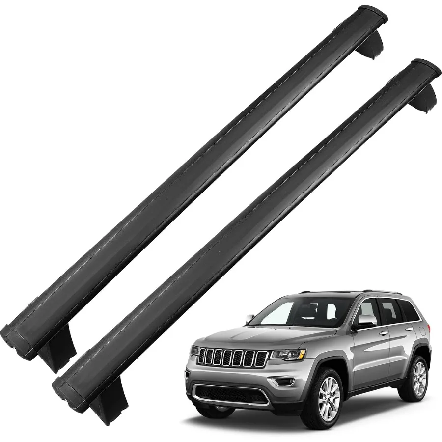 

Багажник на крышу, перекладина, багажник, совместимый с Jeep Grand Cherokee 20112021, максимальная нагрузка 200 фунтов, 90 кг, подходит для крыши