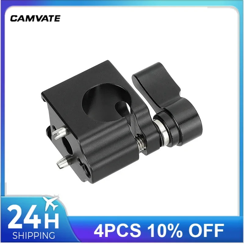 CAMVATE 15mm Single Rod Clamp Bracket with Shoe Mount 1/4