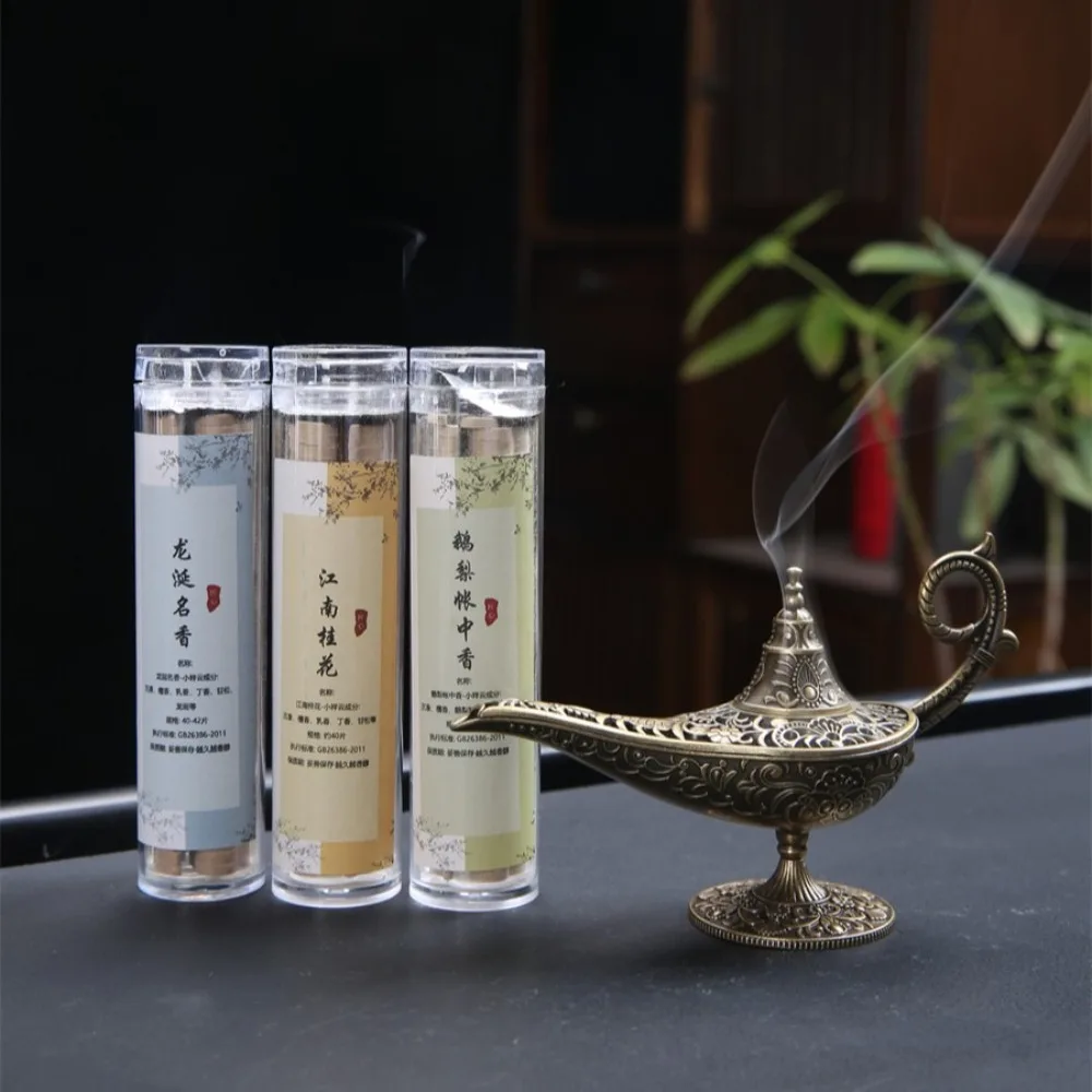 New Antique Style Incense Burner Metal Air Purification Aroma Furnace Gifts Wishing Aladdin Lamp for Tabletop Ornaments