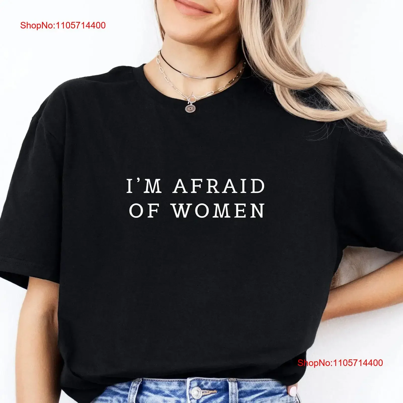 T-shirt drôle « J'ai peur des femmes » pour l'anxiété sociale, design minimaliste avec texte, vintage, pour amis, famille et collègues