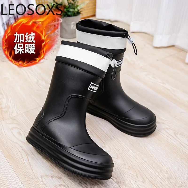 Botas de lluvia antideslizantes para mujer, zapatos de lluvia ligeros y bonitos para pesca al aire libre, suela gruesa, zapatos de moda impermeables, nueva llegada