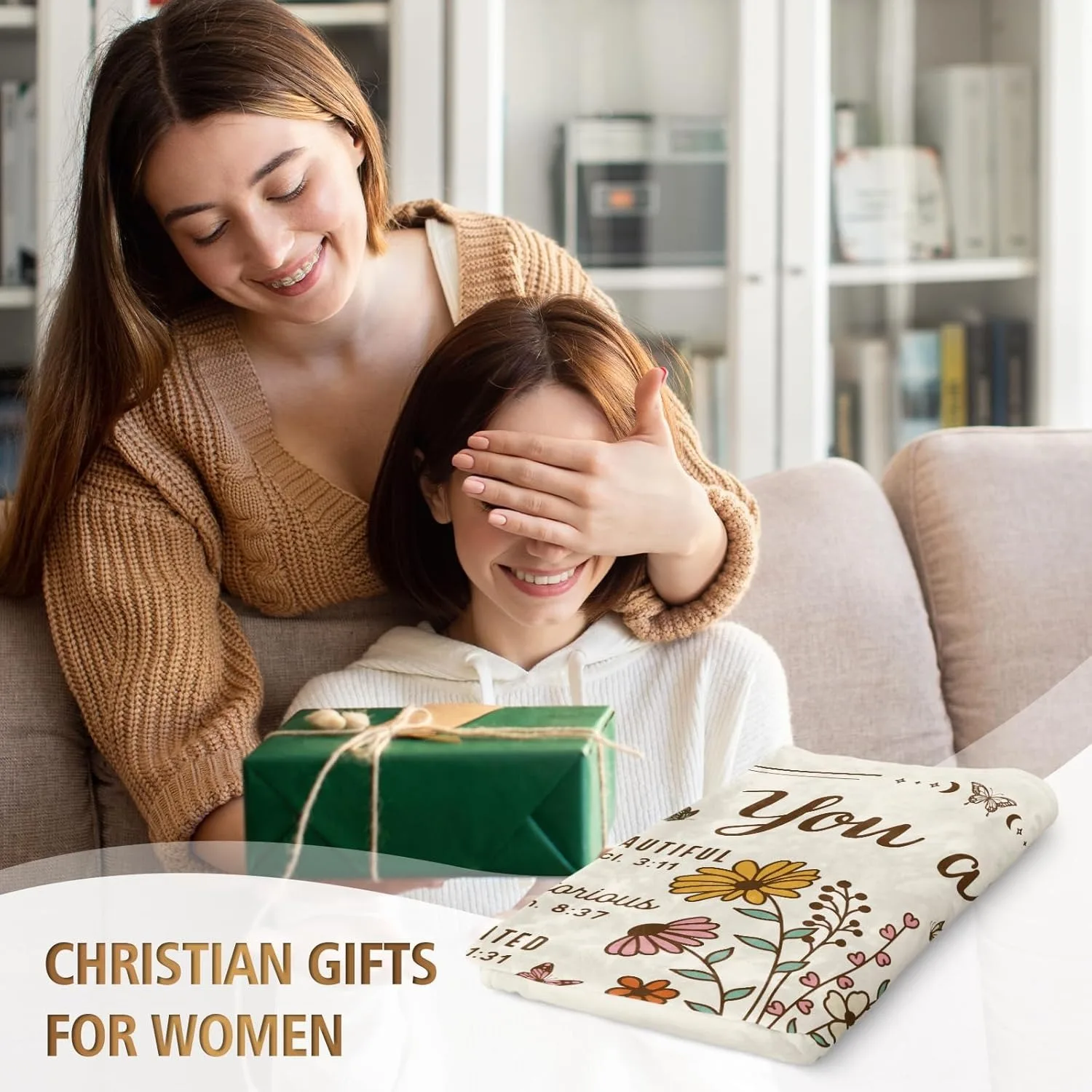 Christian Floral Throw Blanket Inspirational Scripture Faith Gift for Women Religious Birthday Gift for Mom Sister Daughter view 5