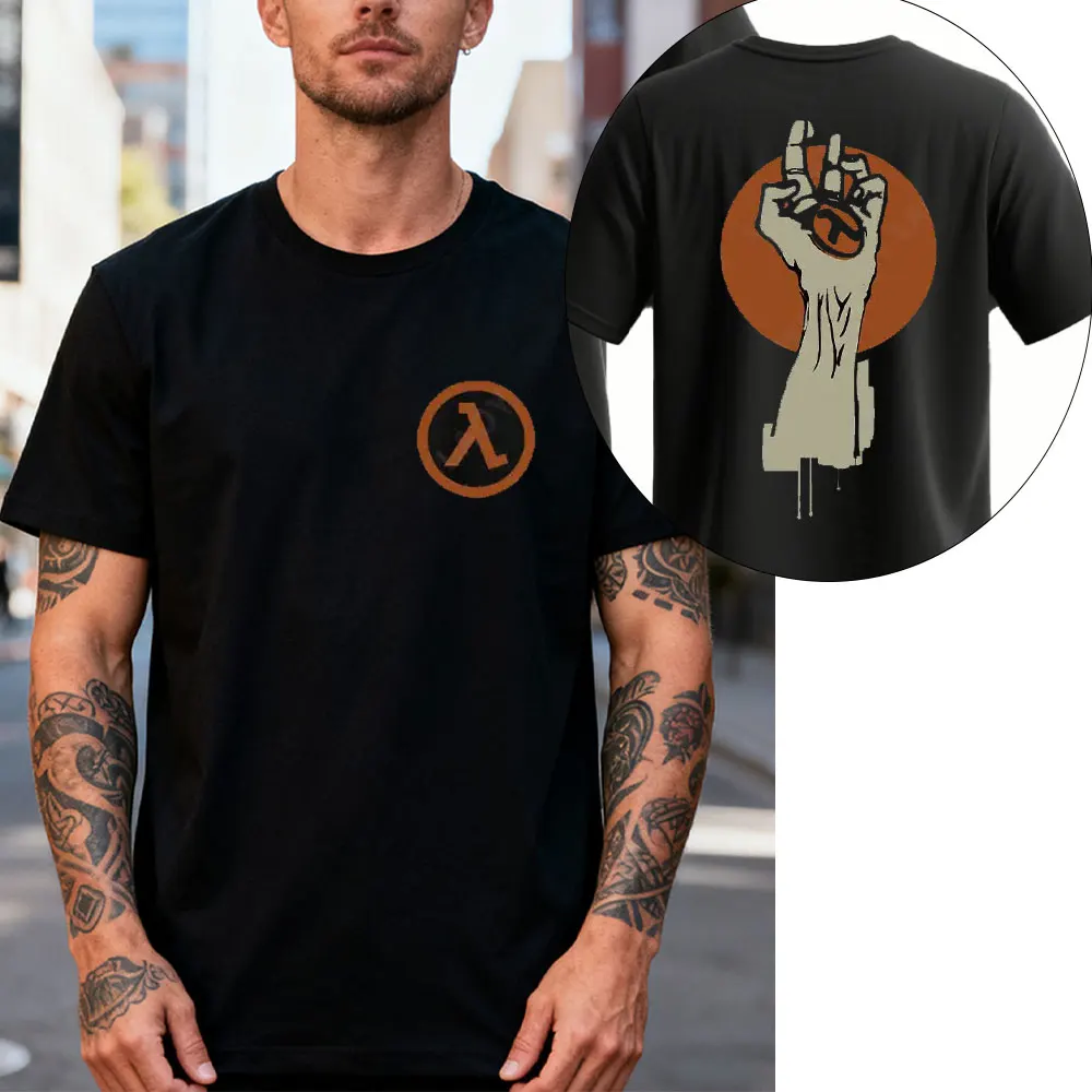 Half Life Classics Logo Lambda New in Tops & Tees Men's Cotton T-shirt Vintage Men Clothing Graphic T Shirts Streetwear Shirts