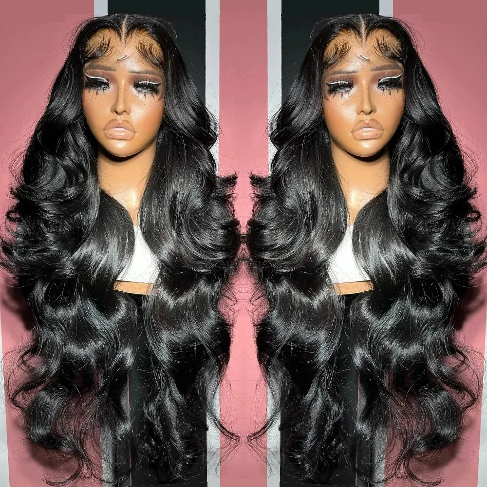 40 Inch 13x6 HD Transparent Lace Frontal Wig Body Wave Wigs Human Hair 200 Density Water Wave Brazilian 100% Raw Remy For Women