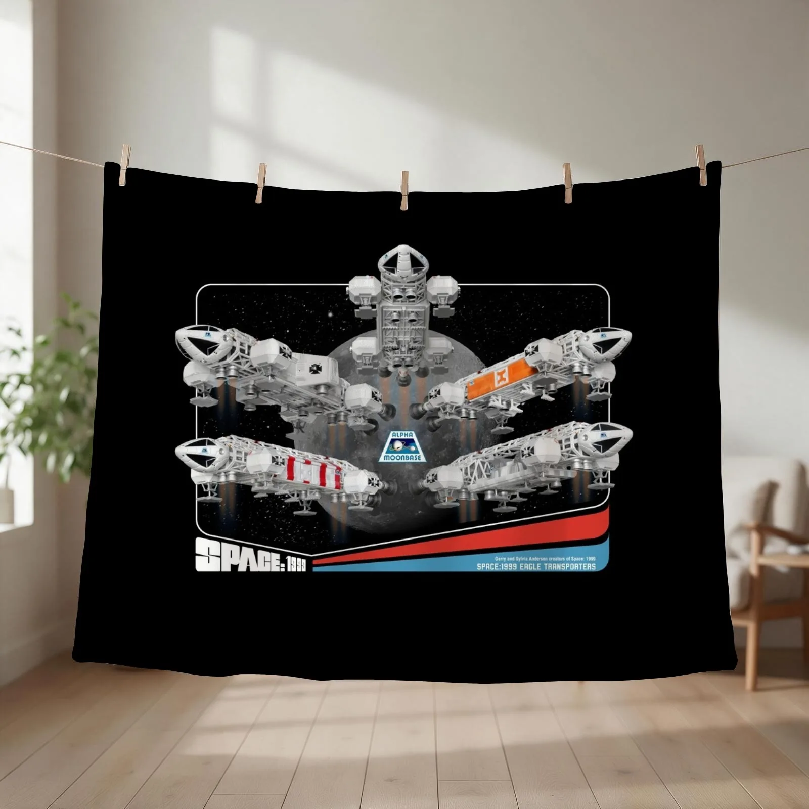 Space 1999 Eagle Transporters - Retro Collector Card Style DARK Throw Blanket for babies halloween for sofa Blankets