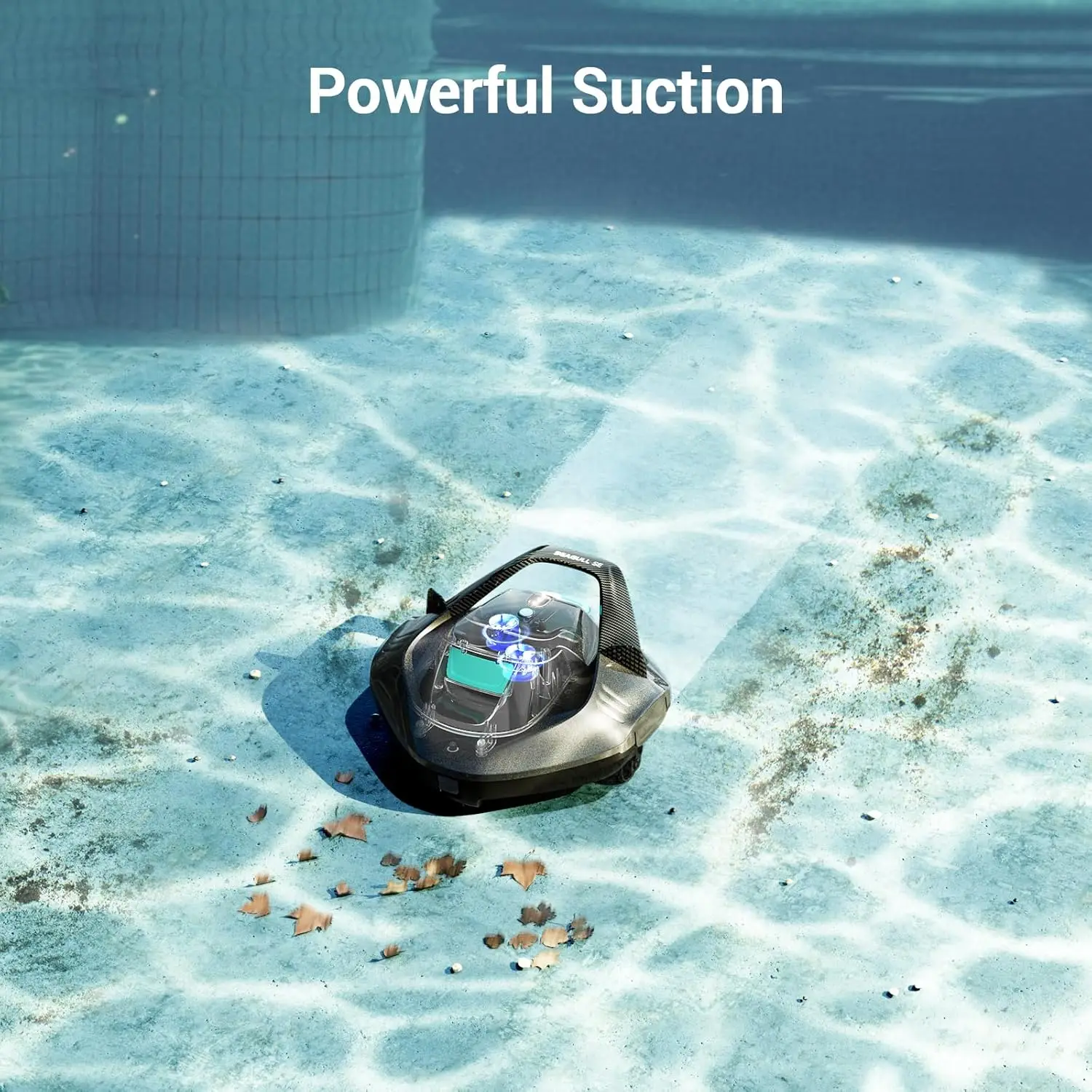 Cordless Robotic Pool Cleaner, Pool Vacuum with Dual-Drive Motors, Self-Parking, Perfect for Above-Ground Flat Pool up to 40 Fee