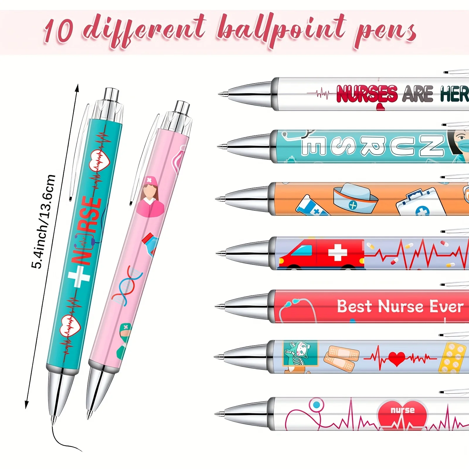 10/20/30 Pcs Nurse Ballpoint Pen Lovely Cartoon Cute Nursing Funny Gift For Medical Assistants Worker Halloween Christmas Office