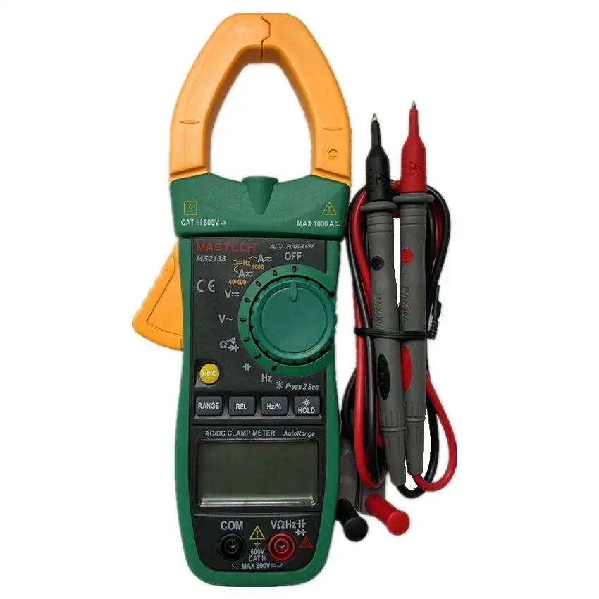 MASTECH MS2138 Digital Clamp Meter Multimeter 4000 Counts Voltmeter AC/DC Current 1000A Voltage Indicator Resistance Capacitance