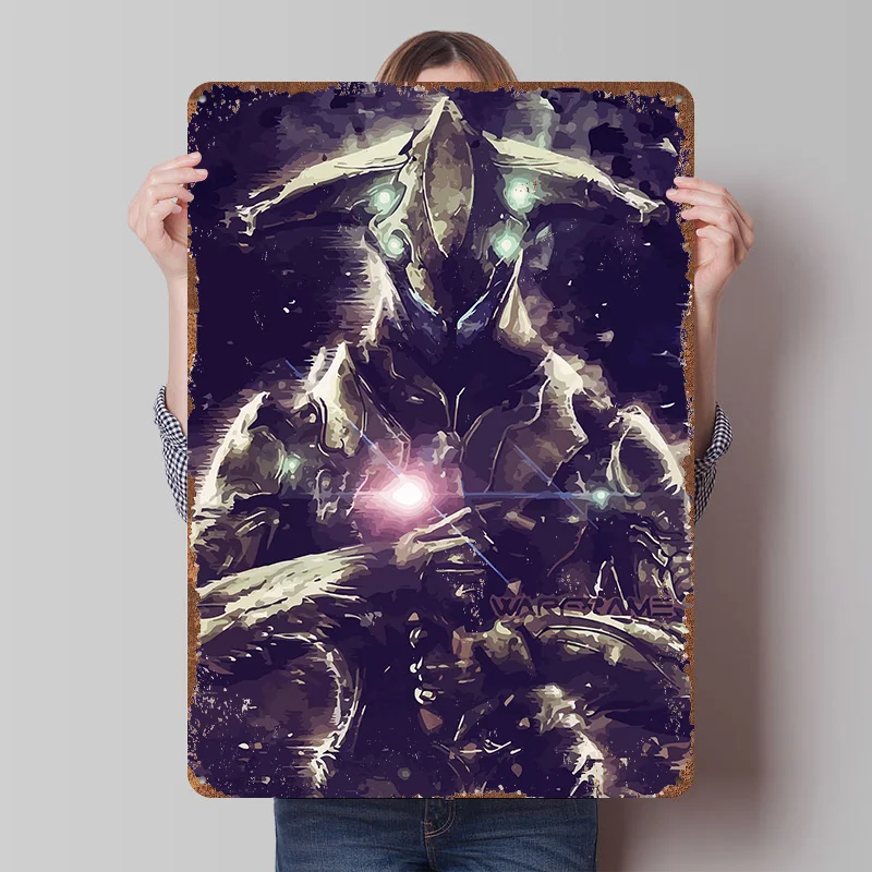 Warframe - Excalibur Tin Poster Customized Wall Art Retro Vintage Metal Signs for Fans Room Mancave Decoration Gaming House Home