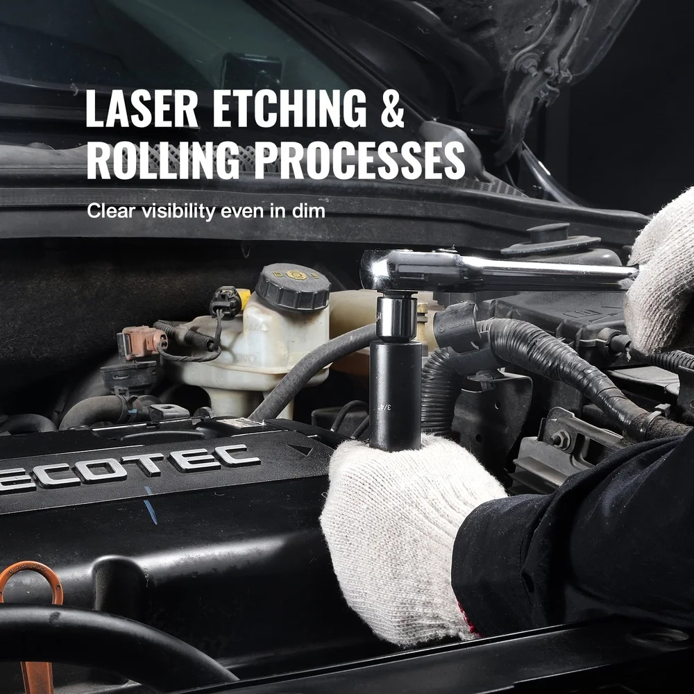 11ピース 3/8インチ ディープインパクトソケットセット SAE 5/16～1インチ CR-V鋼 高トルク耐久性 耐久性キャリングケース付き