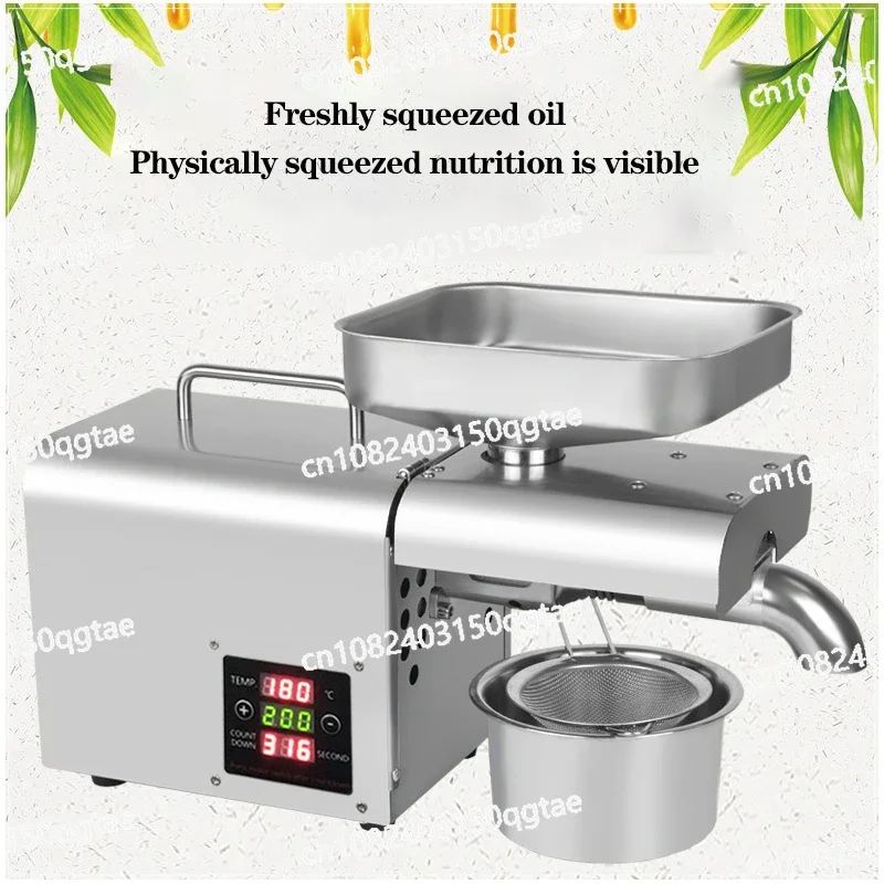 Oil Press Almond Rapeseed Olive Press Household Flaxseed Peanut Sesame Butter  Oil Residue Separator 610W/110V/220V