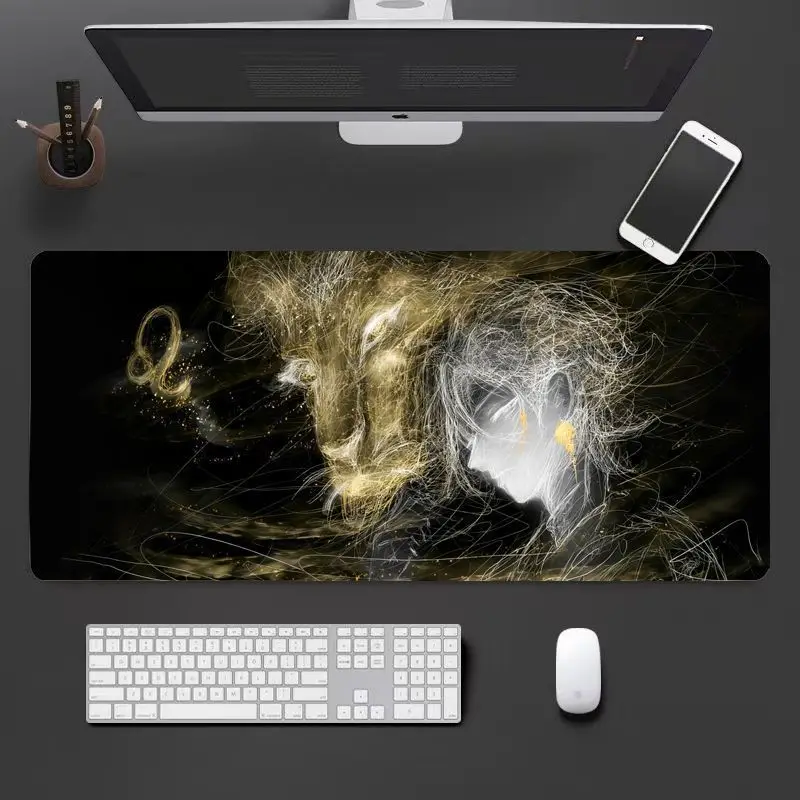 Zodiac constellation mouse pad, dirt-resistant, anti-slip, gaming keyboard pad, oversized three-dimensional desk pad