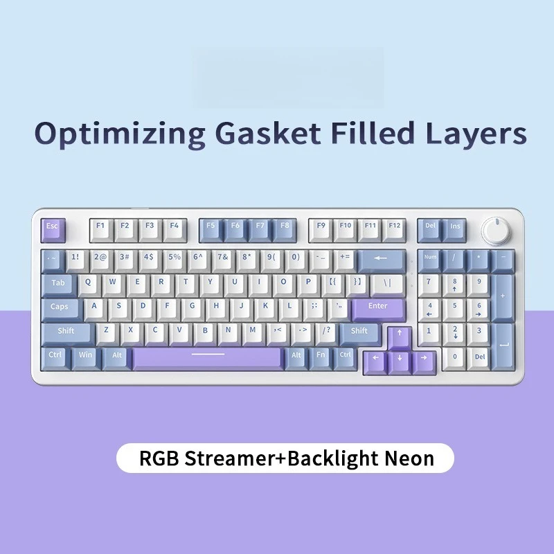 Mechanical Keyboard Gasket Structure Mixed Light Full Key Hot Swap Gaming Computer Peripheral Gaming Wired Keyboard