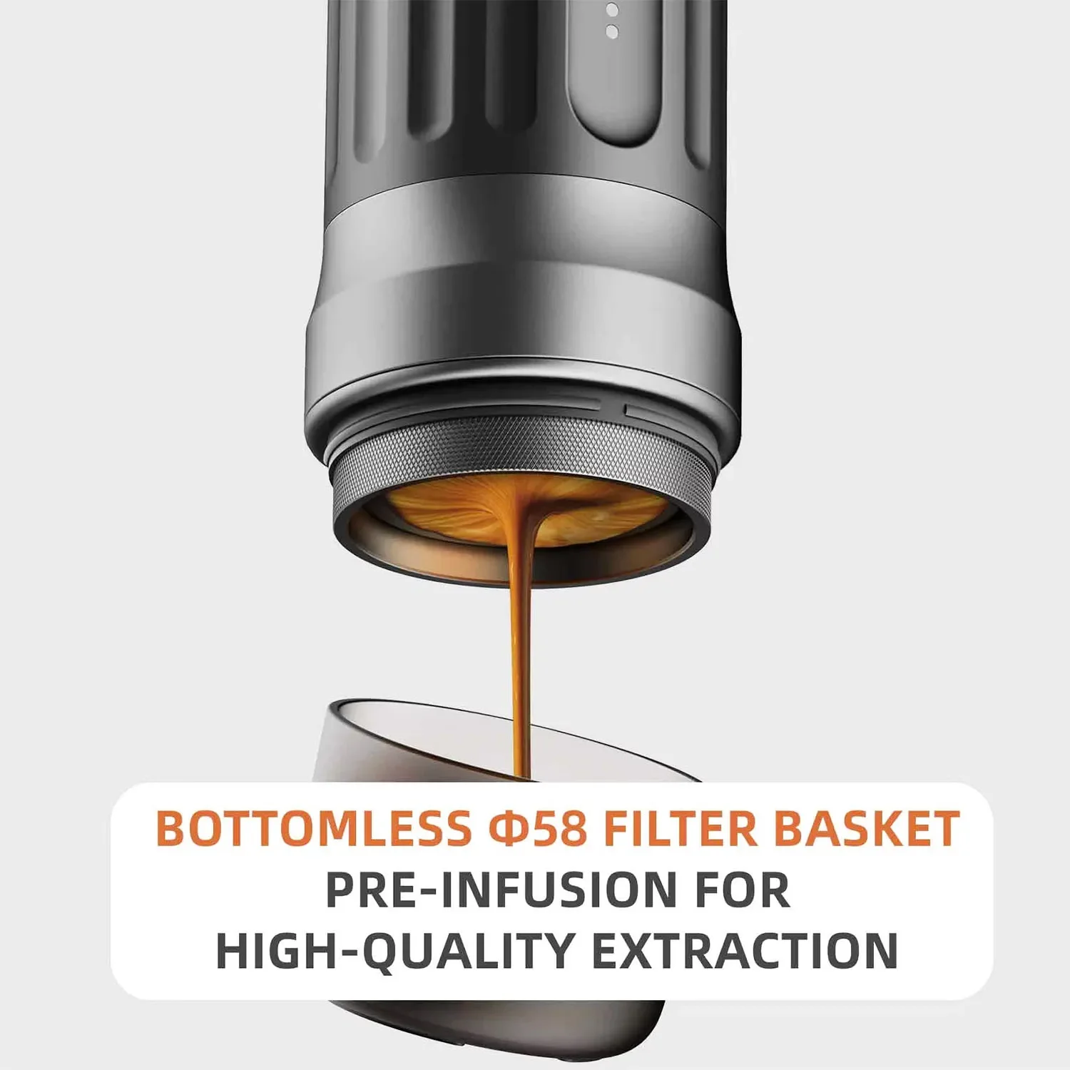 Mini 20 Bar Espresso Machine New Design Travel Coffee Machine 58mm Basket Coffee Maker Smart Coffee Machine for Hotel PCM03S MAX