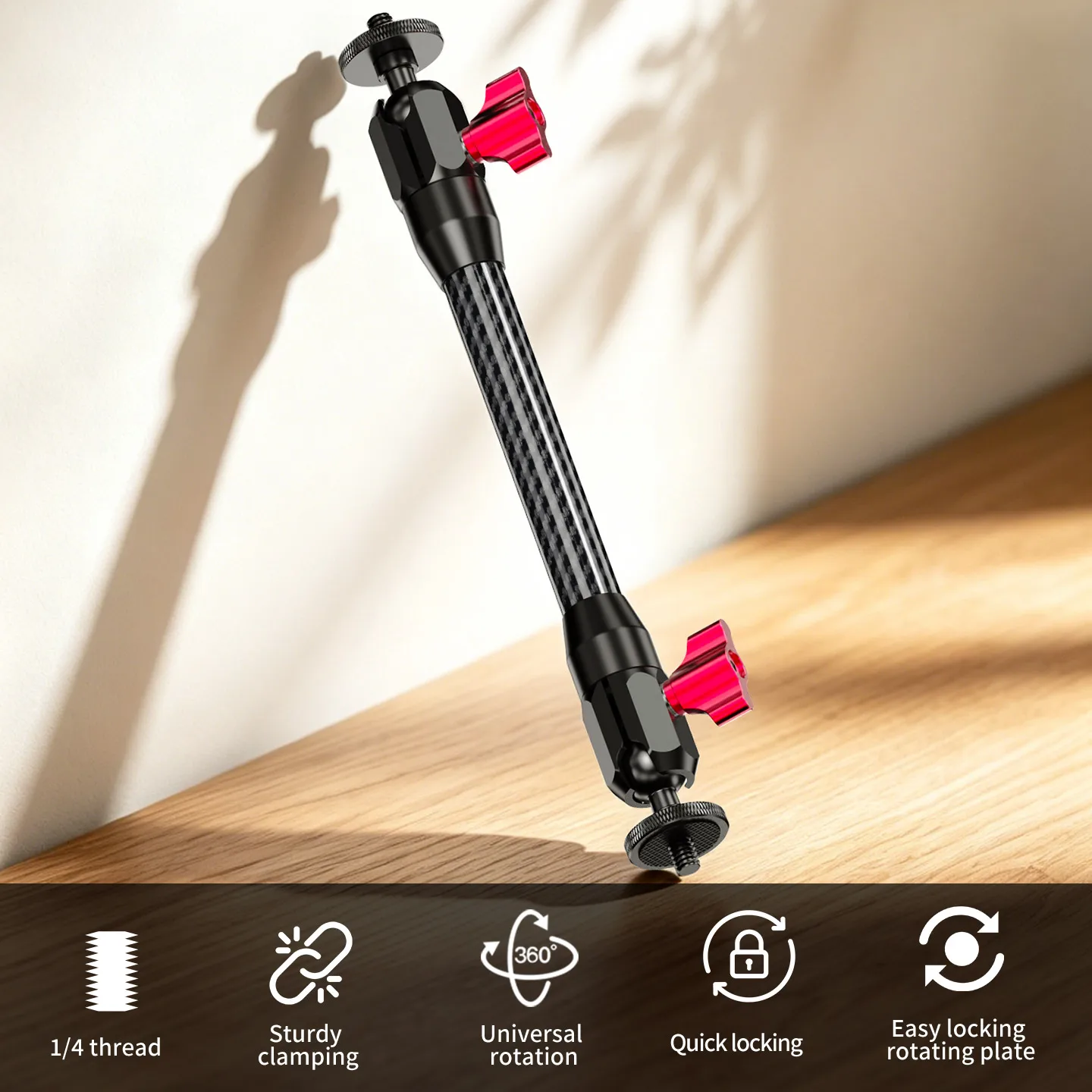 Action-Kamera Verlängerungsarm Videoleuchte Selfie-Stick Helmhalterung Einbeinstativ 1/4 Stativhalterung für Gopro Insta360 OSMO Nano – Detail 3
