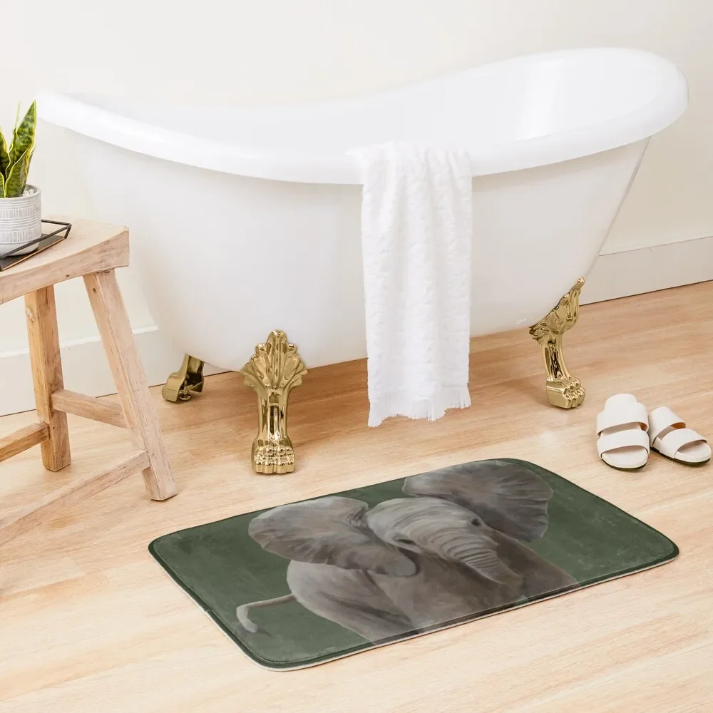 

Baby Elephant Painting Bath Mat Floors Floor Toilet Bathroom Shower Curtain Mat