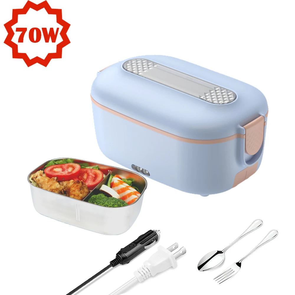 

Portable Food Warmer Heated Electric Lunch Box with Stainless Steel 5-In-1 Portable Food Warmer Lunch Box for Car Home Office