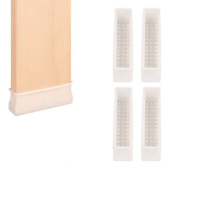 أغطية أرجل كرسي مستطيلة من السيليكون مضادة للانزلاق ، غطاء أقدام للخشب ، طاولة أريكة ، سدادة سرير ، وسادة واقية لأرضية القدم ، 4 form