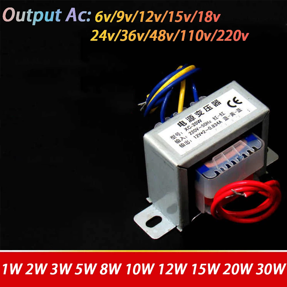 Power Transformer Single V 2 Line 1W 3W 5W 8W 10W 15W 20W 25W 30W Input AC 220V 50HZ Output AC 6V 9V 12V 15V 18V 24V 30V 36V 48V