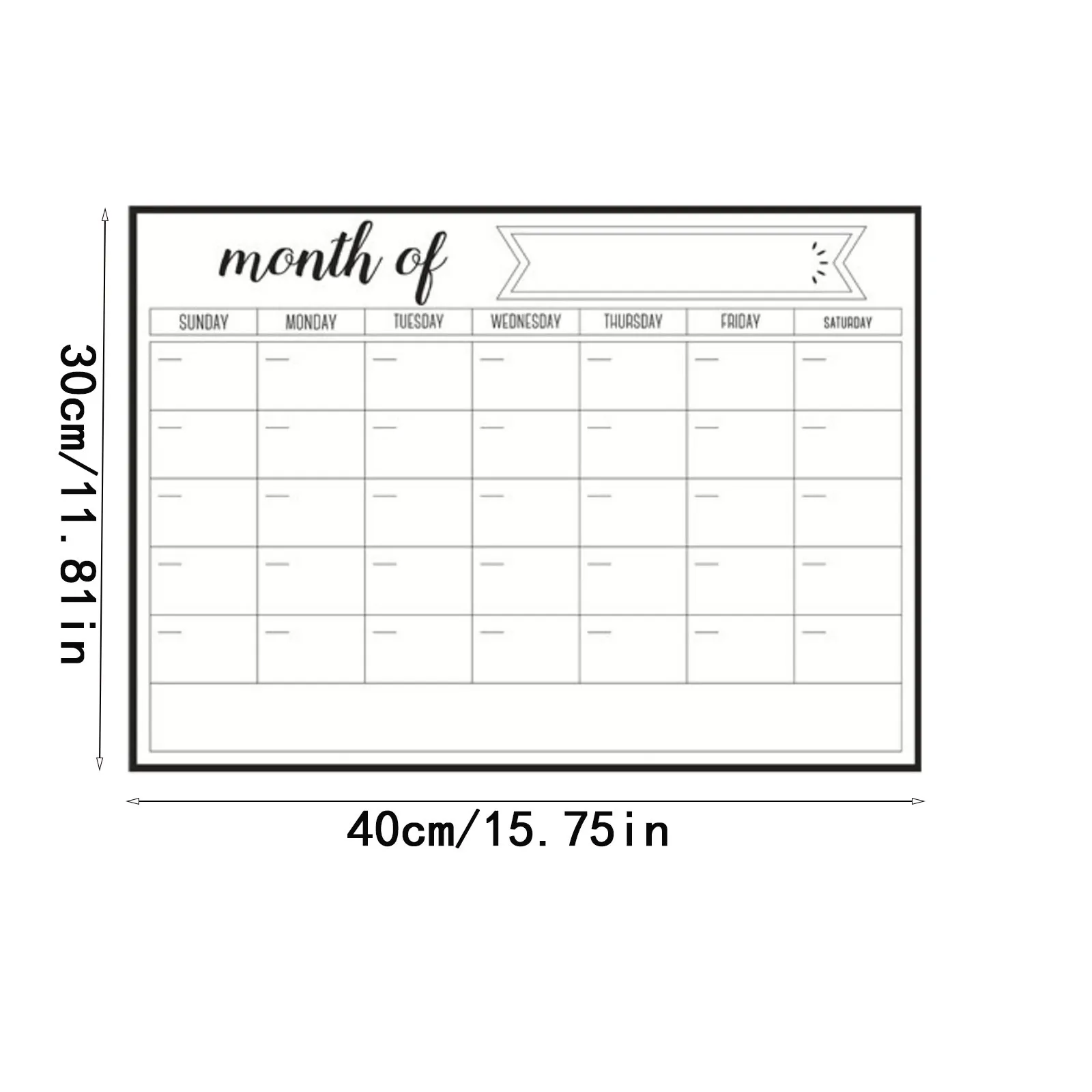 10ml Magnetic Monthly Weekly Planner Calendar Table Dry Erase Whiteboard Blackboard Fridge Sticker Message Board Menu Creative