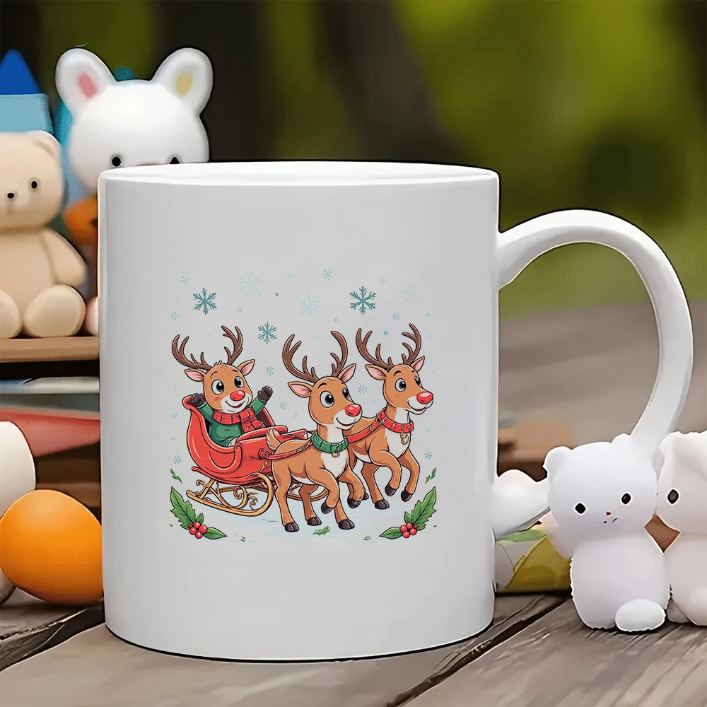 

11oz cartoon Santa Claus mug + thermal cup kids water bottle family office gift essential Christmas drink cup