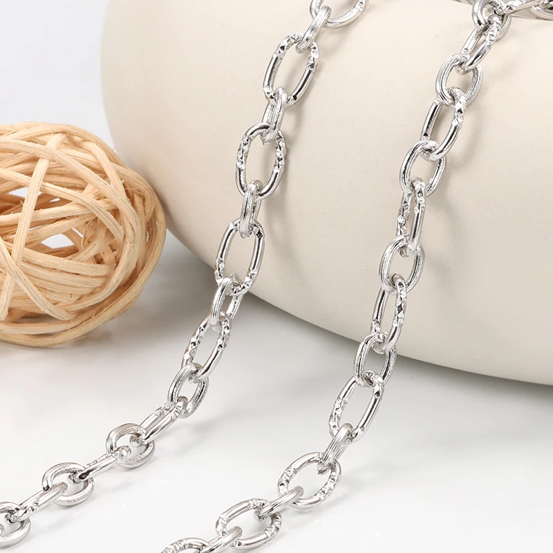 1meter Stainless Steel 7mm Oval Indentation Chain For Jewelry Making Supplies DIY Charm Necklace Bracelet Connect Accessorie