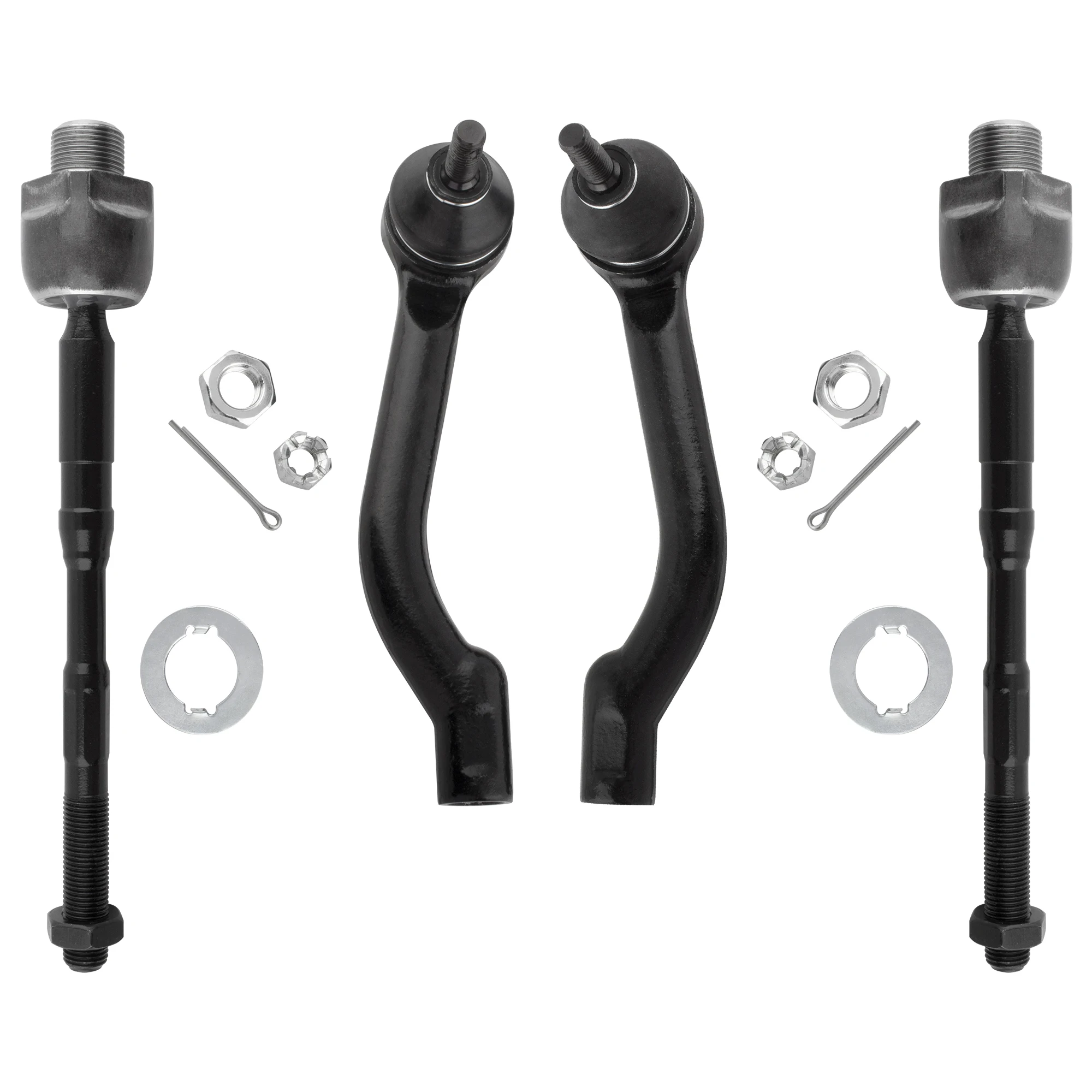 BOXI 4pcs Front Inner Outer Tie Rod End Links Fit for Nissan Rogue 2008 2009 2010 2011 2012 2013 / for Nissan Rogue Select 2014-2015 | EV800550 ES800583 ES800582