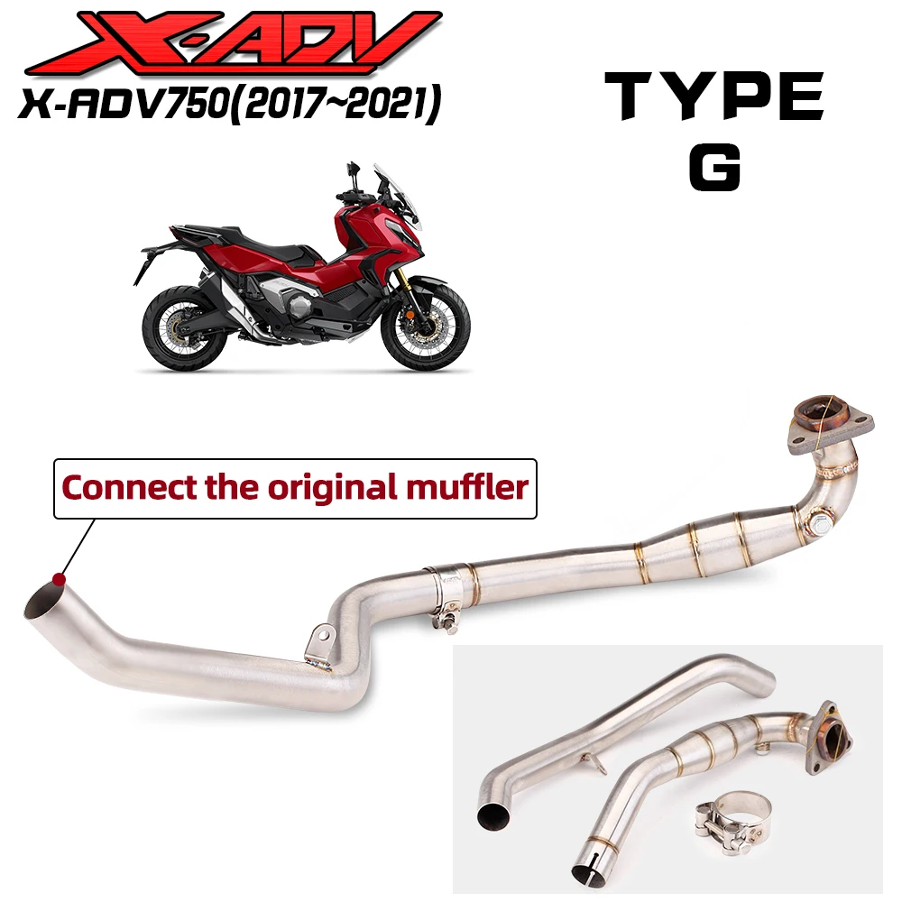 

For X-ADV 750 X ADV750 XADV 750 2017 - 2014 Motorcycle Exhaust Espace Moto Full System Front Pipe Connect Original Muffler