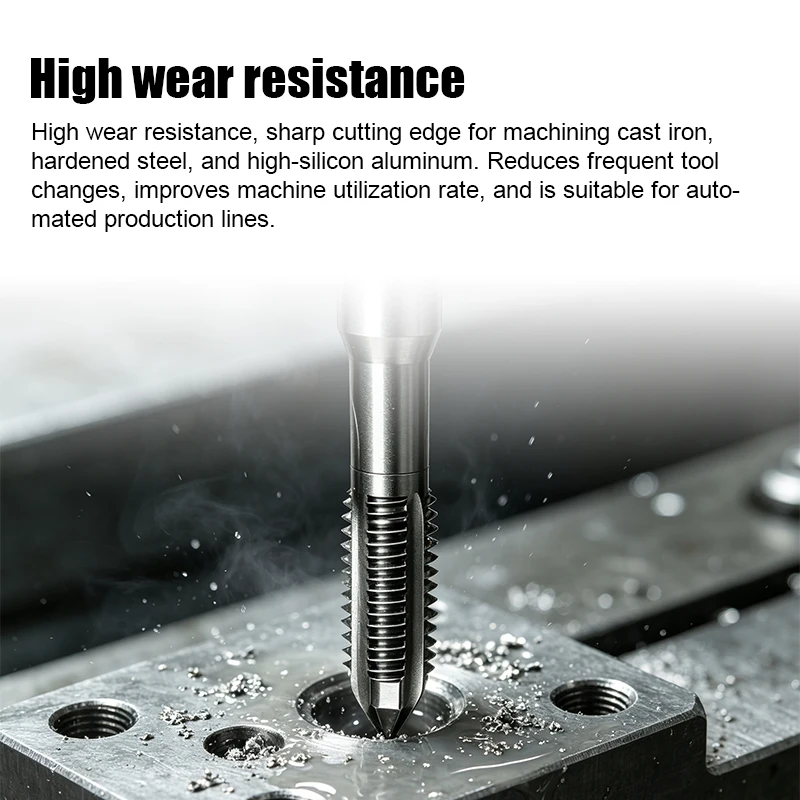 CNC Carbide Tap Spiral Point Tap Spiral Flute Tap Machine Thread Forming Coated Hardness M3 M4 M5 M6 M8 Drill Set Tools