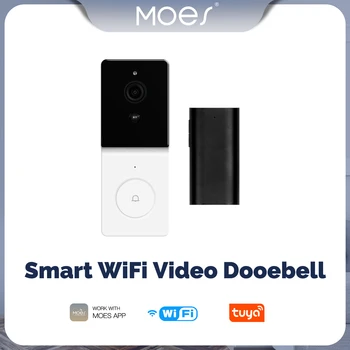 MOES-Câmera de campainha de vídeo WiFi inteligente, interfone de áudio bidirecional, visão noturna, produto de porta sem fio, segurança doméstica, tuya
