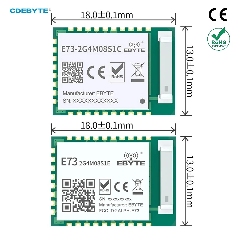 nRF52840/833 BLE Module 2.4GHz BLE 4.2/5.0 CDEBYTE E73-2G4M08S1CX/EX Series RF Transceiver Transmitter Receiver SoC