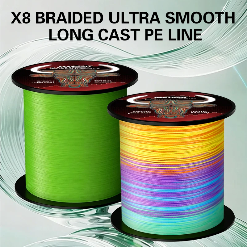 MATEER 8-fach geflochtene PE-Angelschnur 300/500/1000M – Superstarke Multifilament-Angelschnur für Karpfen, Meer und Salzwasser