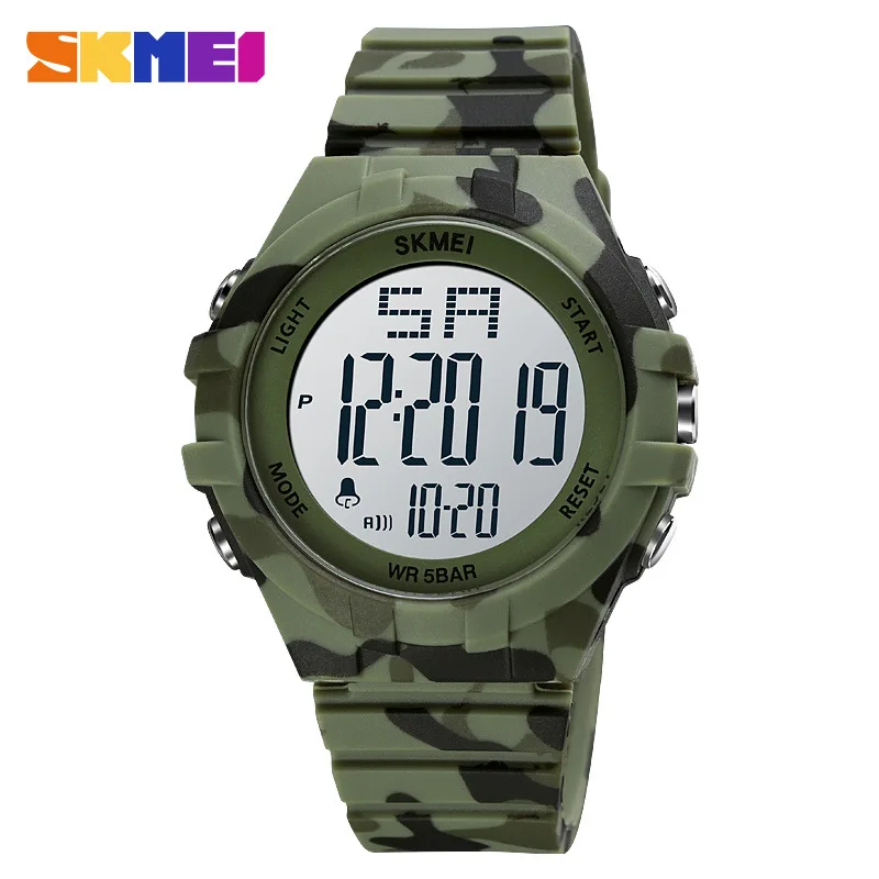Skmei Fashionable Cool Outdoor Sports Waterproof Silicone Push-Button Universal Electronic Watch for Male Students