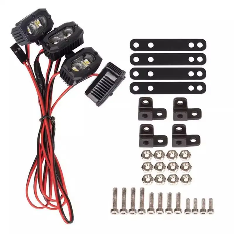 

Best-RC Car Lights LED Spotlight With Controller For 1/10 RC Car TRX4 SCX10 9004 LED Light B