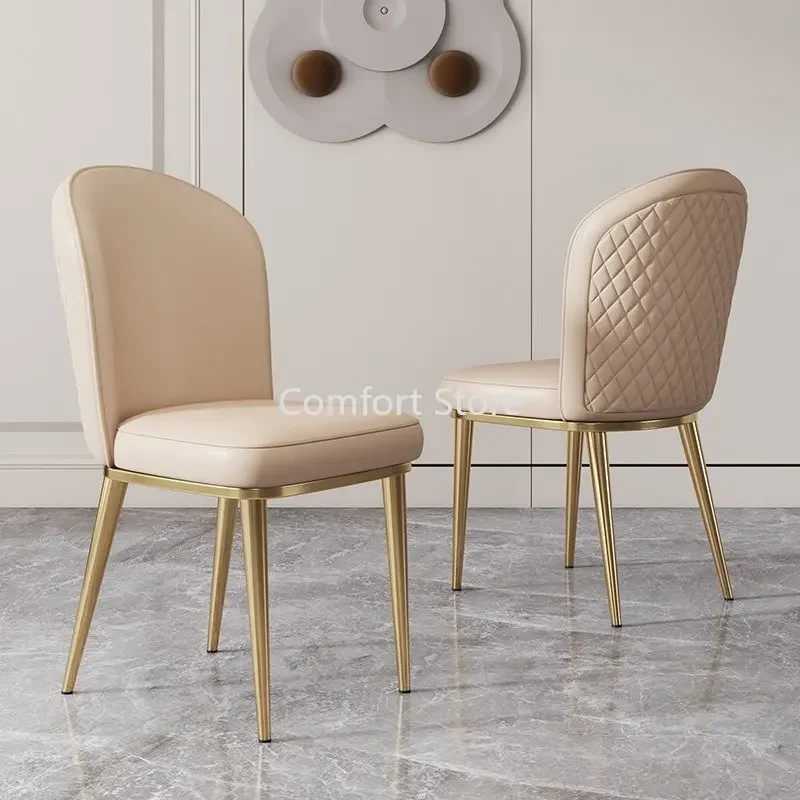 Dresser Kitchen Nordic Dining Chairs PU Leather Bedroom Gold Ergonomic Dining Chairs Modern Luxury Sedie Home Furniture D10C