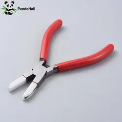 Pandahall biżuteria ze stali węglowej szczypce czerwone płaskie szczypce z pokrywą do biżuterii DIY Making Tools 142x98x8mm