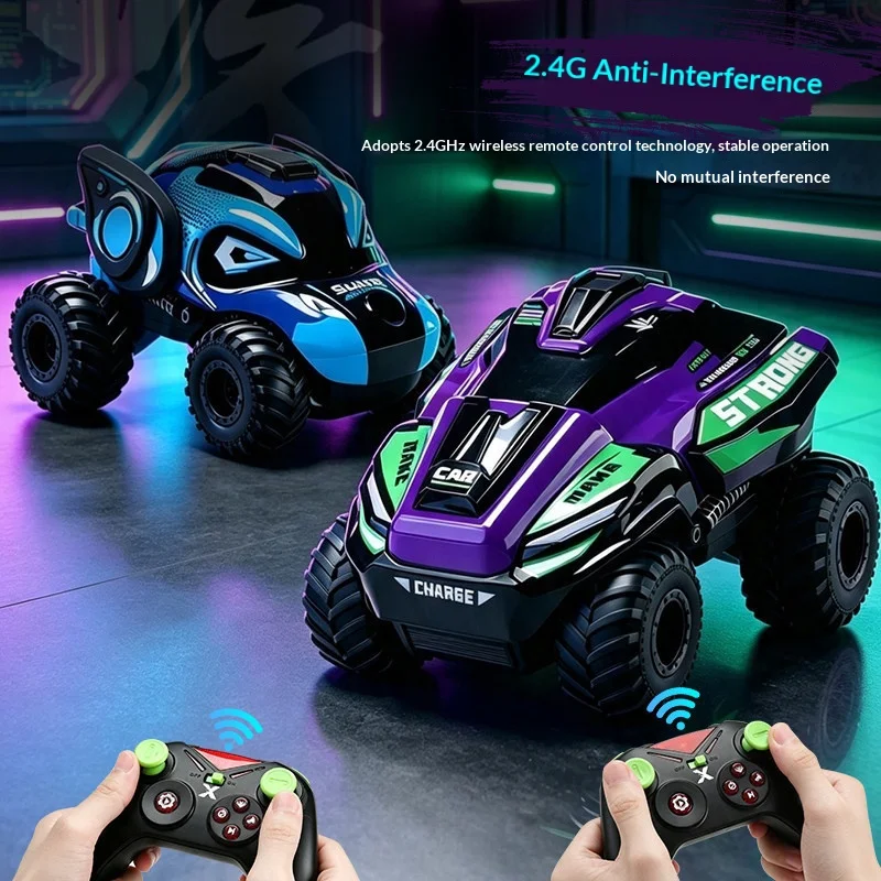 New 2.4G Remote Control Car Stunt Spray RC Remote Control Transformable Car Four Wheel Drive Off Road Racing Car