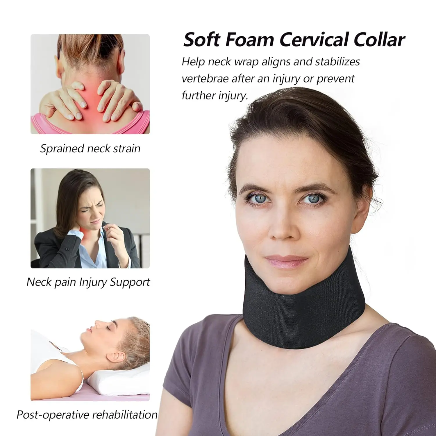 

Neck Brace Universal Cervical Collar, Neck Brace for Sleeping- Relief of Cervical Spine Pressure