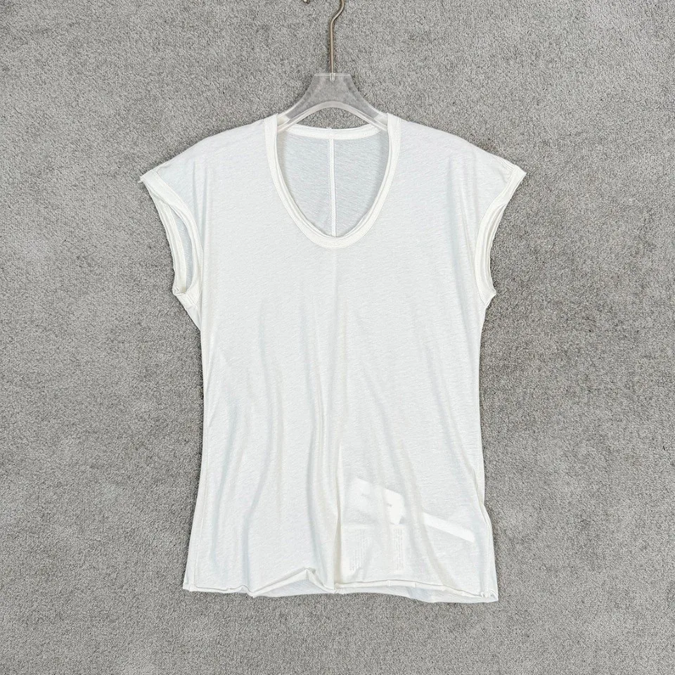 2026 Raw Hem Cap Sleeve T-Shirt - Soft V-Neck with Integrated Shoulder Cut in Charcoal & White for Minimalist Everyday Wear